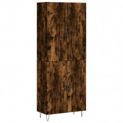 Witrynka przydymiony dąb 69,5x34x180 cm materiał drewnopochodny
