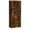 Witrynka przydymiony dąb 69,5x34x180 cm materiał drewnopochodny