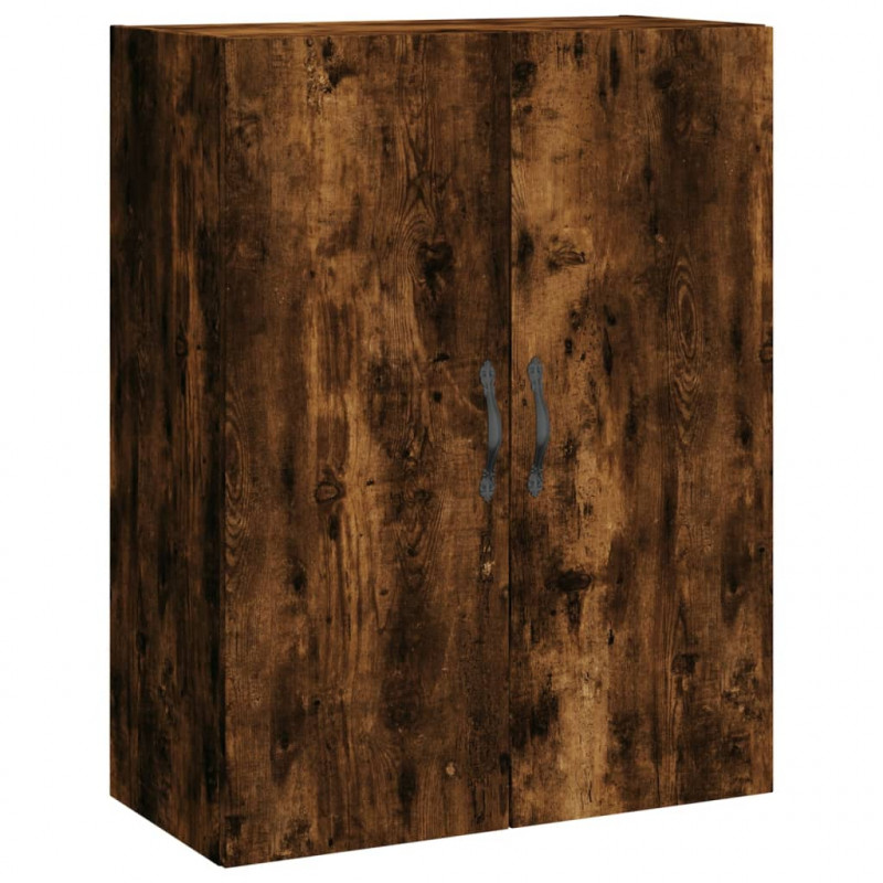 Witrynka przydymiony dąb 69,5x34x180 cm materiał drewnopochodny