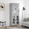 Witrynka, szarość betonu 69,5x34x180 cm materiał drewnopochodny