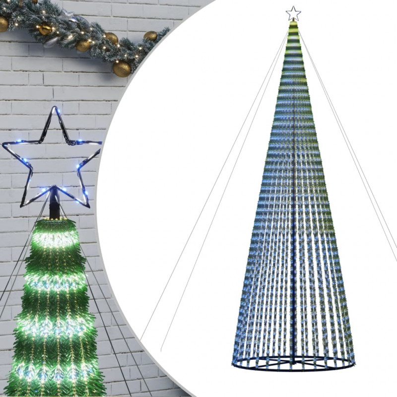 Stożkowa choinka z lampek, 1544 niebieskich LED, 500 cm
