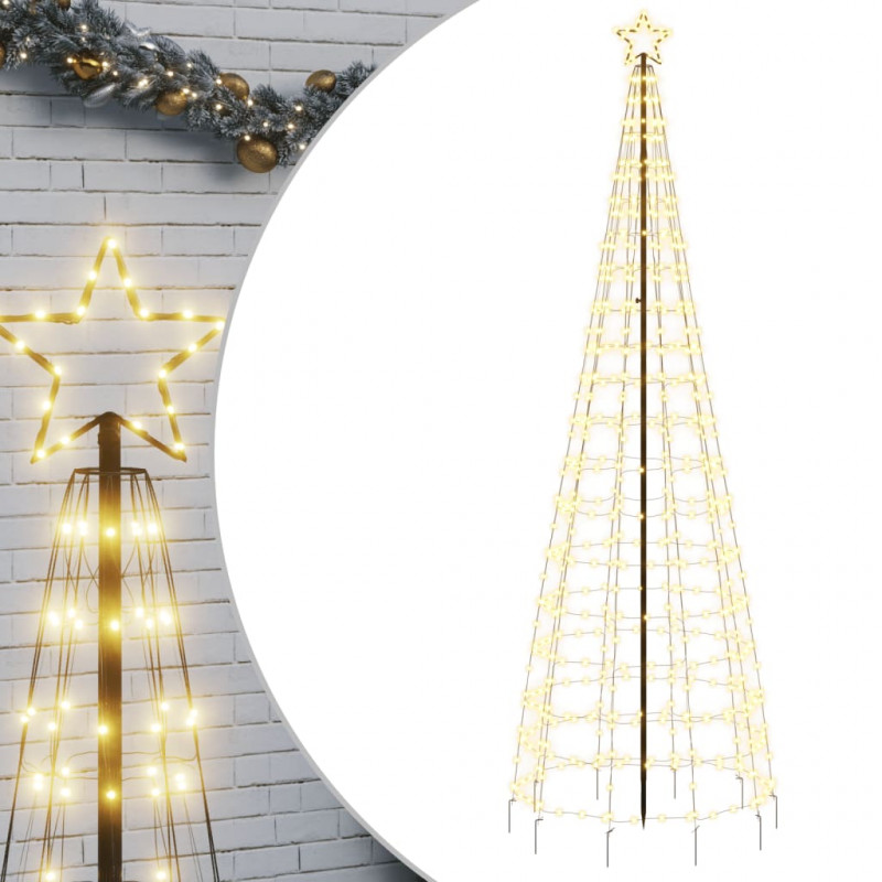 Choinka z lampek, z kołkami, 570 ciepłych białych LED, 300 cm