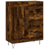 Witrynka przydymiony dąb 69,5x34x180 cm materiał drewnopochodny