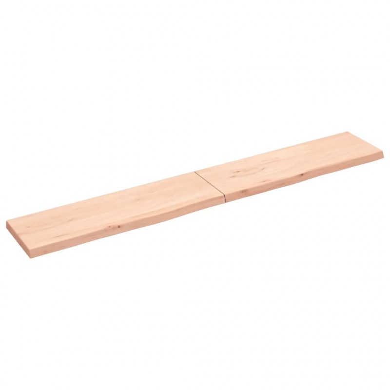 Półka, 200x30x(2-4) cm, surowe lite drewno dębowe