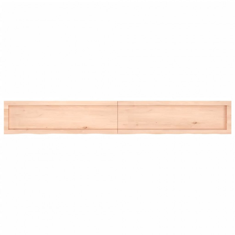 Półka, 200x30x(2-4) cm, surowe lite drewno dębowe