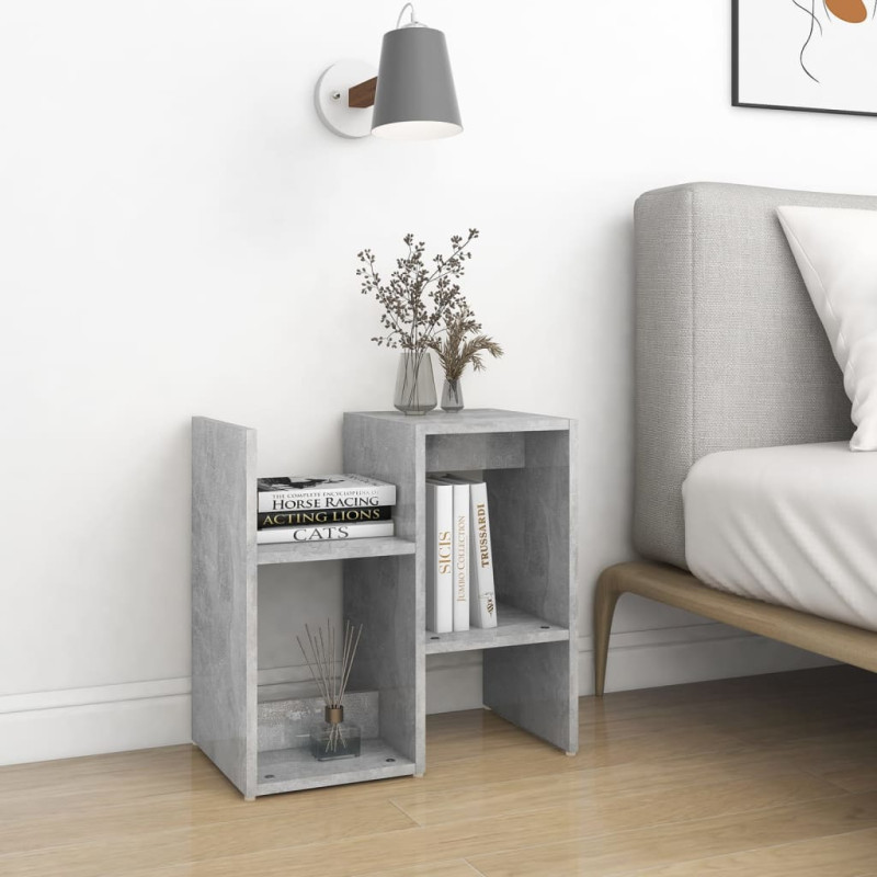 Szafki nocne, 2 szt., szarość betonu, 50x30x51,5 cm