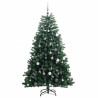Sztuczna choinka na zawiasach, 300 lampek LED i bombki, 210 cm