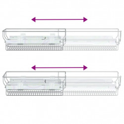 Wysuwane kosze druciane, 2 szt., srebrne, 45 cm