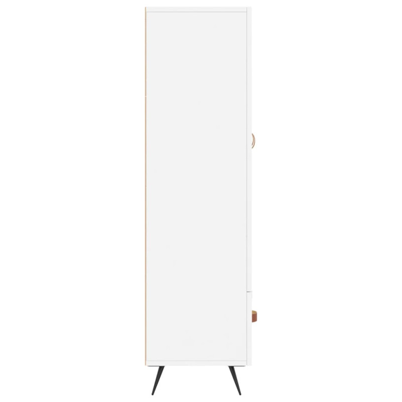 Wysoka szafka, biała, 69,5x31x115 cm, materiał drewnopochodny