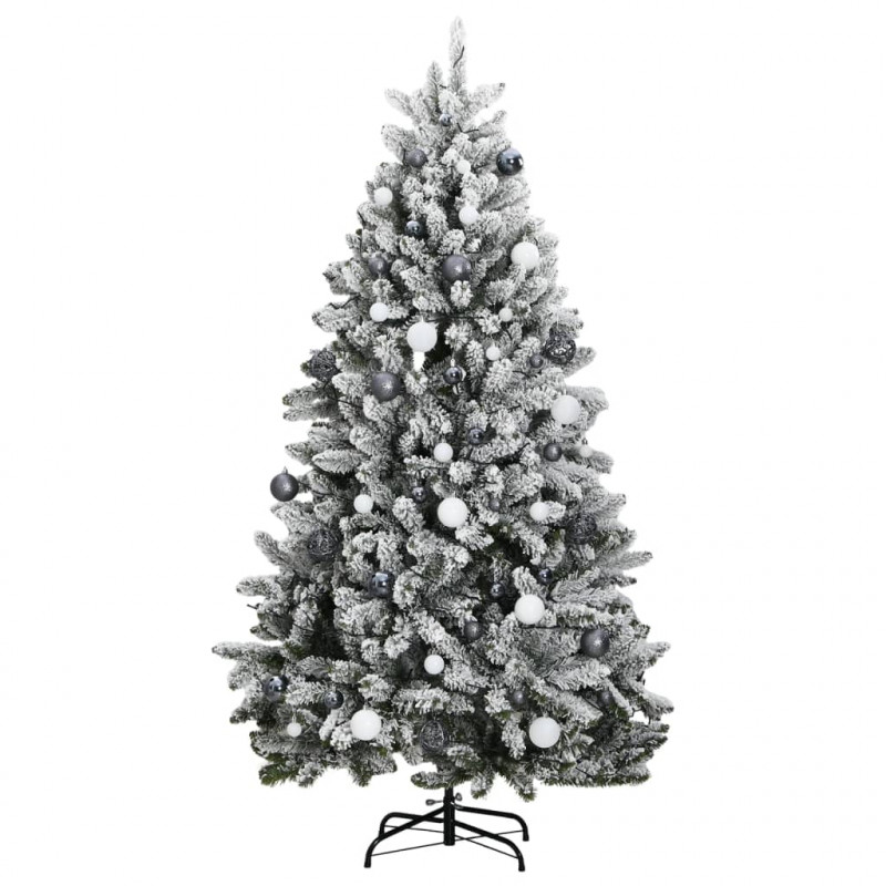 Sztuczna choinka na zawiasach, 300 lampek LED i bombki, 300 cm