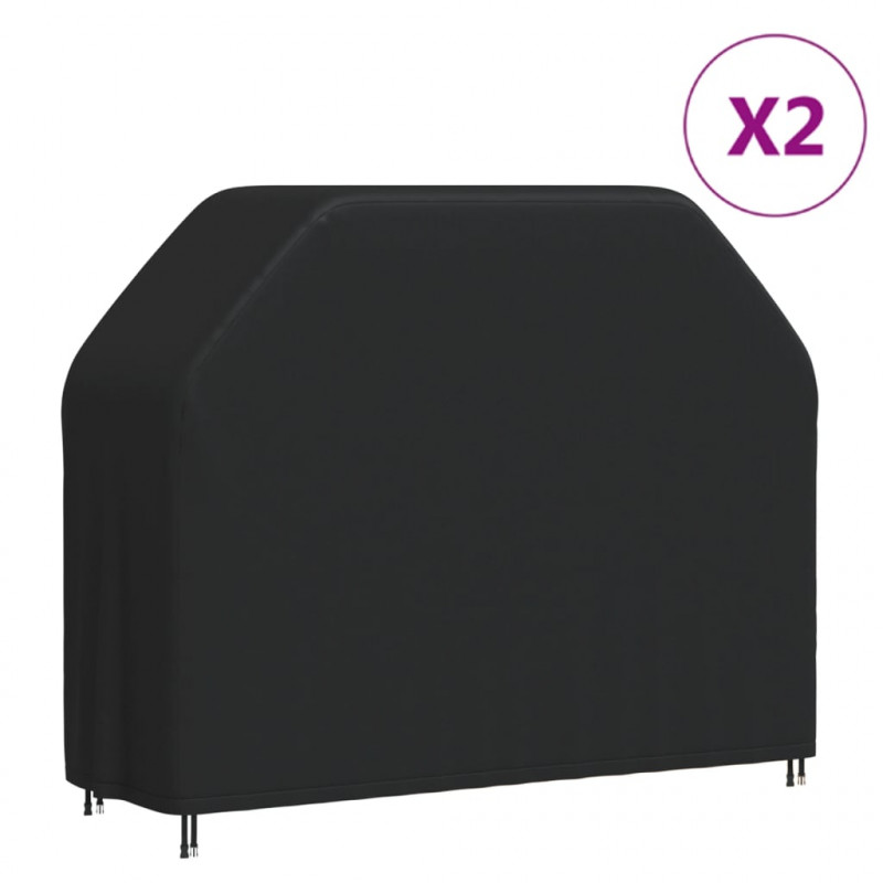 Pokrowce na grill ogrodowy, 2 szt., 162x61x122 cm, Oxford 420D
