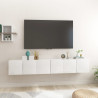 Szafki wiszące pod TV 3 szt., wysoki połysk, białe, 60x30x30 cm