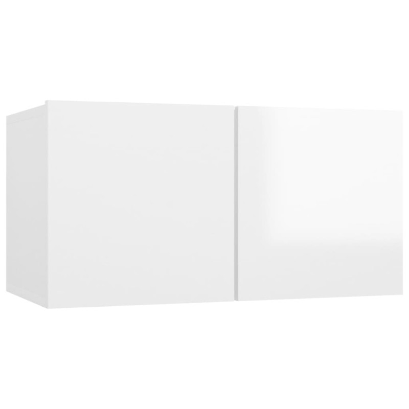 Szafki wiszące pod TV 3 szt., wysoki połysk, białe, 60x30x30 cm