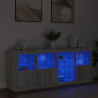 Szafka z oświetleniem LED, szary dąb sonoma, 164x37x67 cm