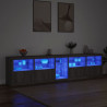 Szafka z oświetleniem LED, szary dąb sonoma, 283x37x67 cm