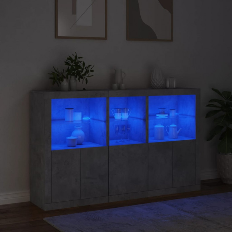 Szafka z oświetleniem LED, szarość betonu, 162x37x100 cm
