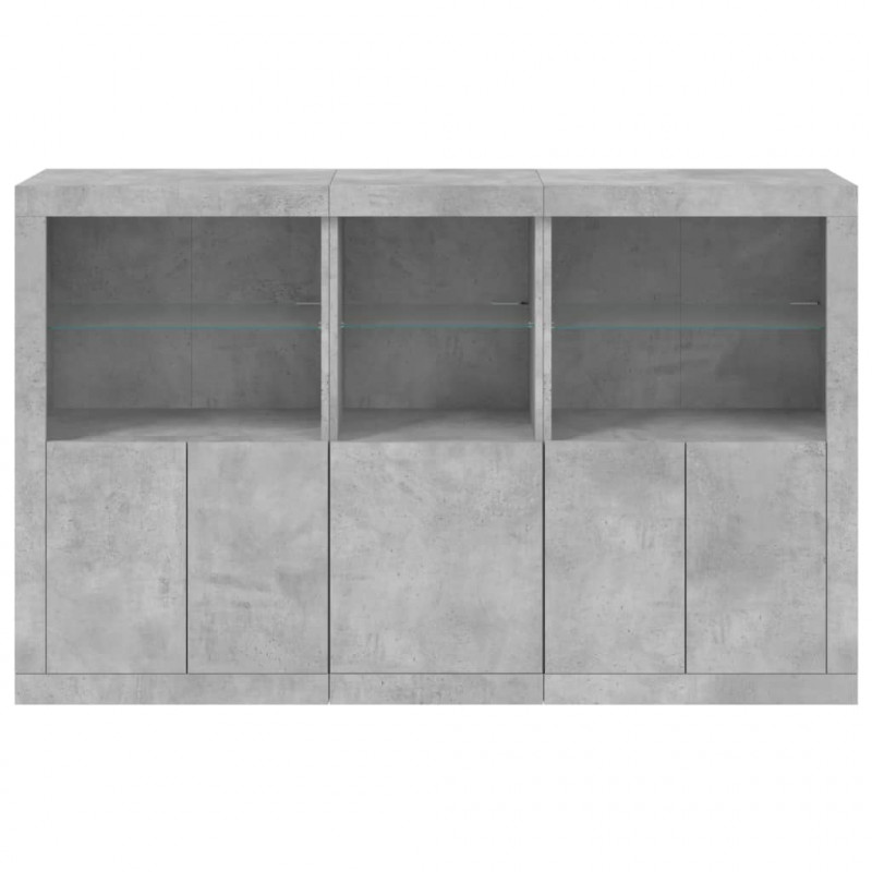 Szafka z oświetleniem LED, szarość betonu, 162x37x100 cm