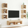 8-częściowy zestaw mebli TV z LED, dąb sonoma