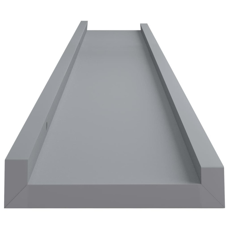Półki ścienne na zdjęcia, 2 szt., szare, 80x9x3 cm, MDF