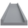 Półki ścienne na zdjęcia, 2 szt., szare, 80x9x3 cm, MDF