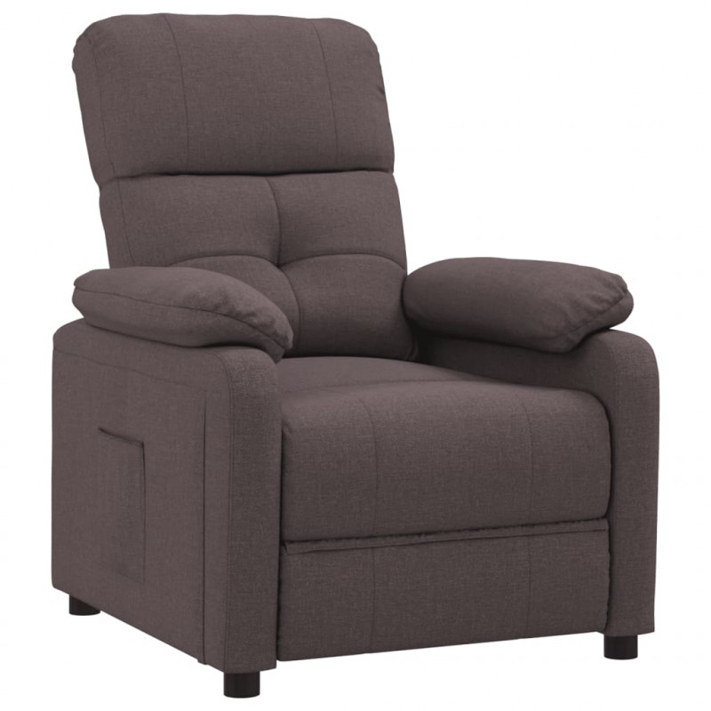 Fotel rozkładany, ciemnobrązowy, obity tkaniną