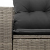 Sofa ogrodowa z poduszkami, 2-osobowa, szara, polirattan