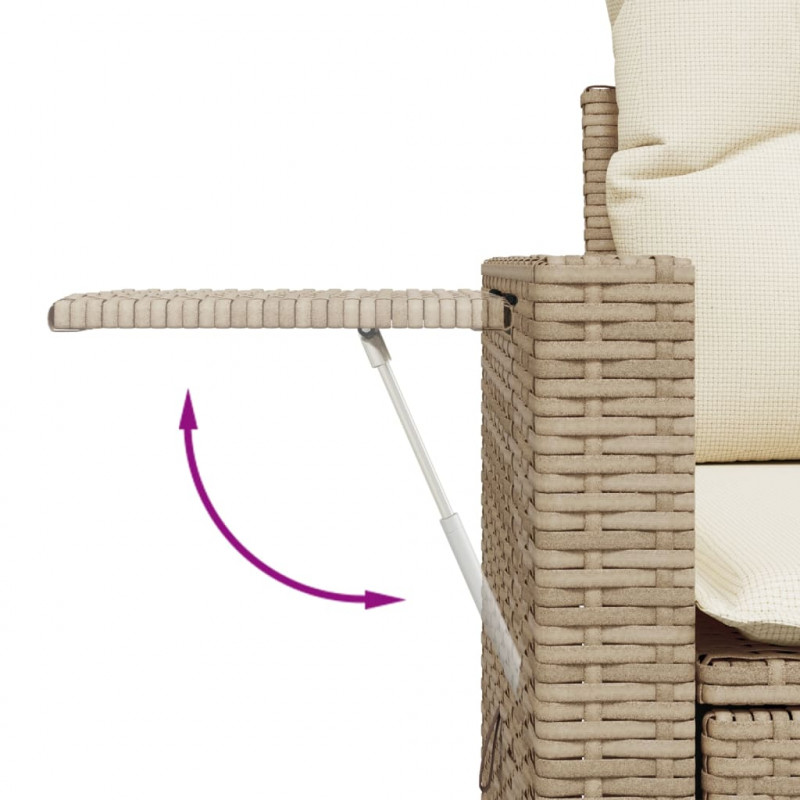 8-cz. zestaw mebli ogrodowych z poduszkami, beżowy, polirattan