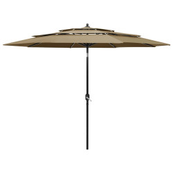 3-poziomowy parasol na aluminiowym słupku, kolor taupe, 3 m