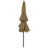 3-poziomowy parasol na aluminiowym słupku, kolor taupe, 3 m