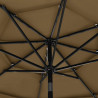 3-poziomowy parasol na aluminiowym słupku, kolor taupe, 3 m