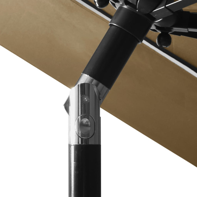 3-poziomowy parasol na aluminiowym słupku, kolor taupe, 3 m
