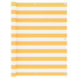 Parawan balkonowy, biało-żółty, 120x400 cm, tkanina Oxford
