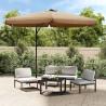 Parasol ogrodowy na stalowym słupku, 300 cm, taupe