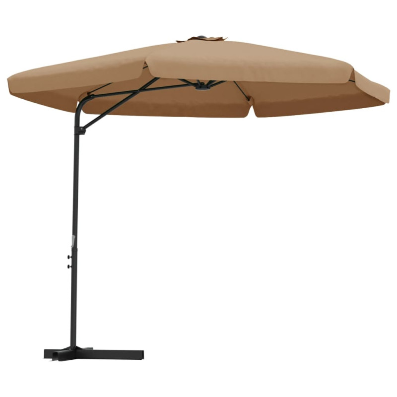 Parasol ogrodowy na stalowym słupku, 300 cm, taupe