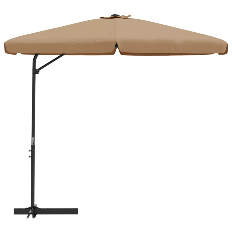 Parasol ogrodowy na stalowym słupku, 300 cm, taupe