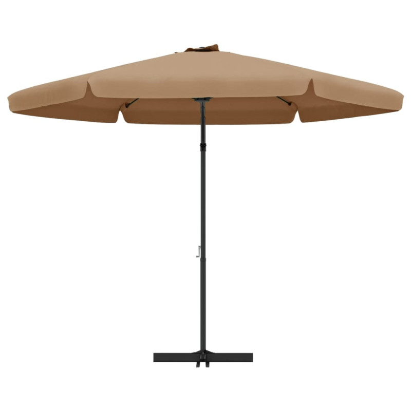 Parasol ogrodowy na stalowym słupku, 300 cm, taupe