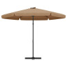 Parasol ogrodowy na stalowym słupku, 300 cm, taupe