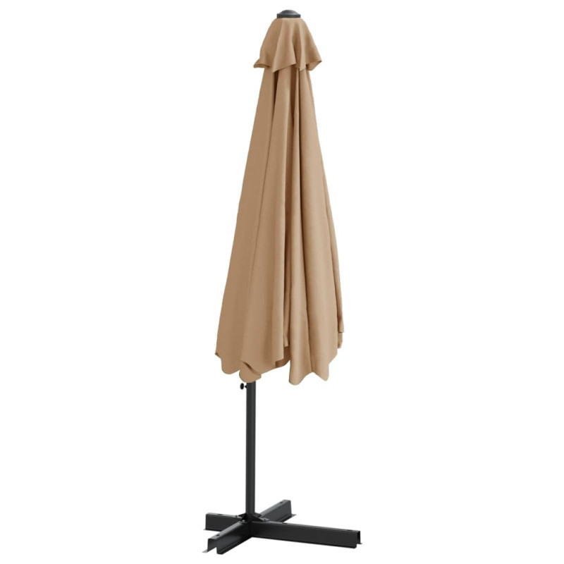 Parasol ogrodowy na stalowym słupku, 300 cm, taupe