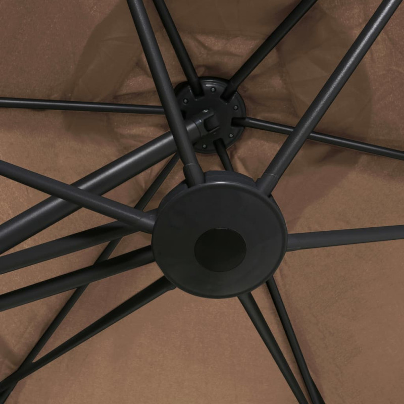 Parasol ogrodowy na stalowym słupku, 300 cm, taupe