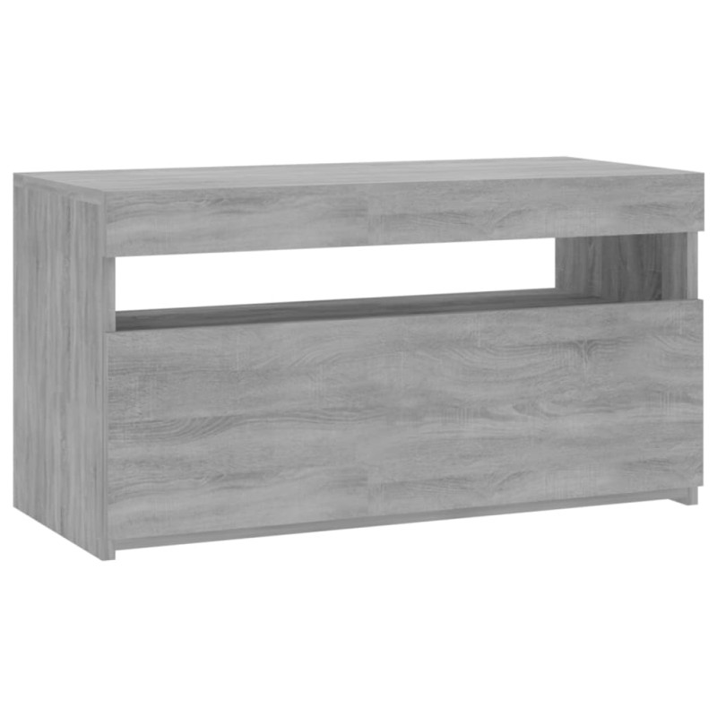 Szafka pod TV z oświetleniem LED, szary dąb sonoma, 75x35x40 cm