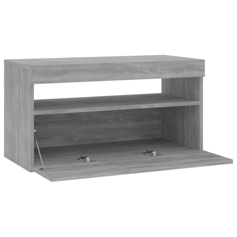 Szafka pod TV z oświetleniem LED, szary dąb sonoma, 75x35x40 cm