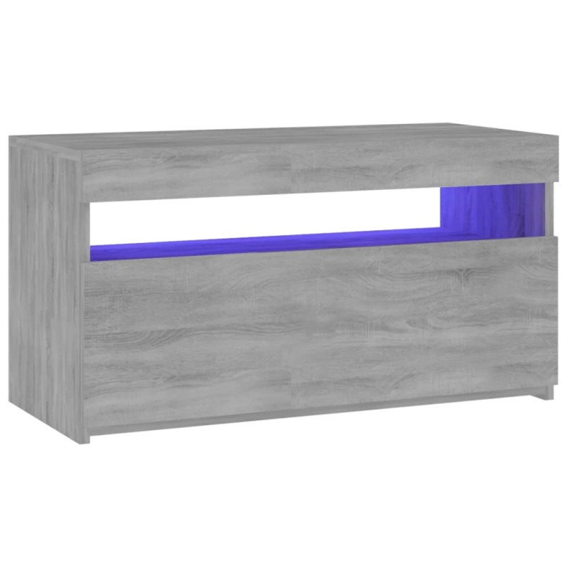 Szafka pod TV z oświetleniem LED, szary dąb sonoma, 75x35x40 cm
