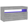 Szafka pod TV z oświetleniem LED, szary dąb sonoma, 75x35x40 cm