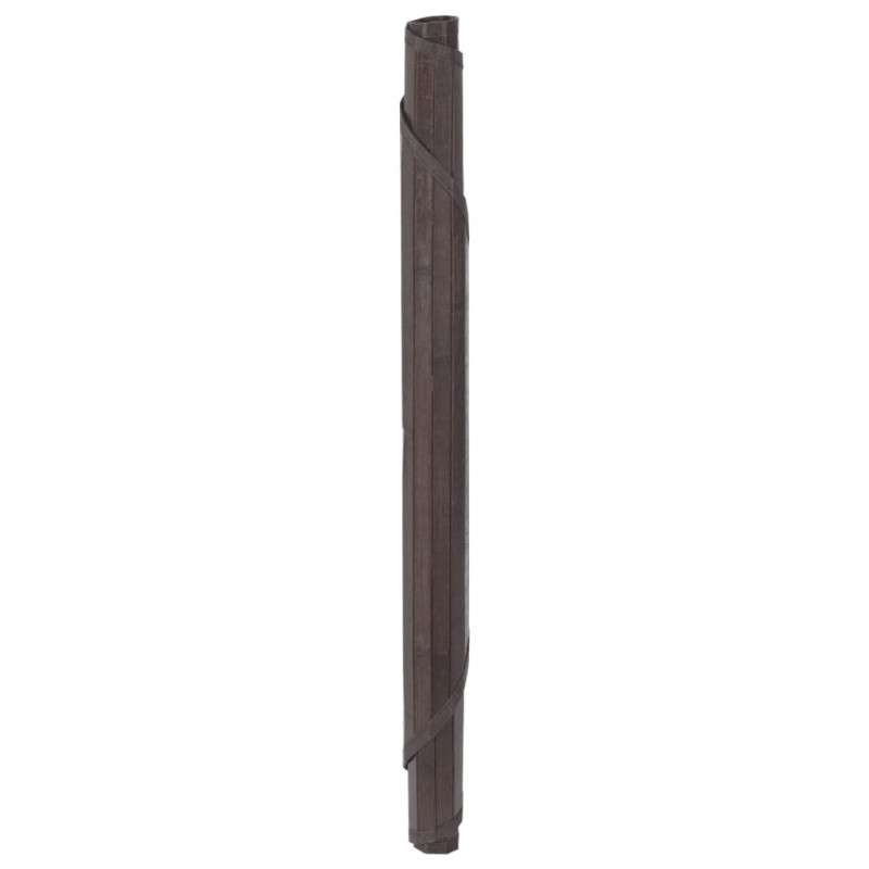 Dywan okrągły, ciemnobrązowy, 80 cm, bambusowy