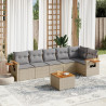 7-cz. zestaw wypoczynkowy do ogrodu, z poduszkami, beżowy