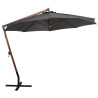 Parasol ogrodowy wiszący, jodłowy słupek, antracyt, 3,5x2,9 m