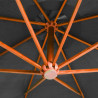 Parasol ogrodowy wiszący, jodłowy słupek, antracyt, 3,5x2,9 m
