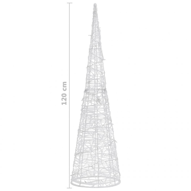 Stożek dekoracyjny, akrylowy, ciepłe białe LED, 120 cm