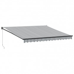 Zwijana markiza, antracytowo-biała, 4x3 m, tkanina i aluminium