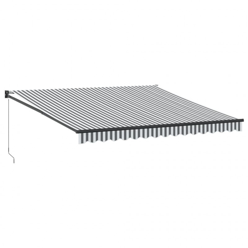 Zwijana markiza, antracytowo-biała, 4x3 m, tkanina i aluminium